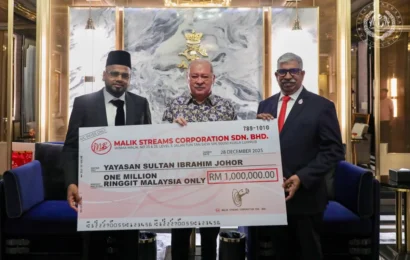 சுல்தான் இப்ராஹிம் அறக்கட்டளைக்கு மாலிக் ஸ்ட்ரீம்ஸ் குழுமம் 1 மில்லியன் ரிங்கிட் நன்கொடை